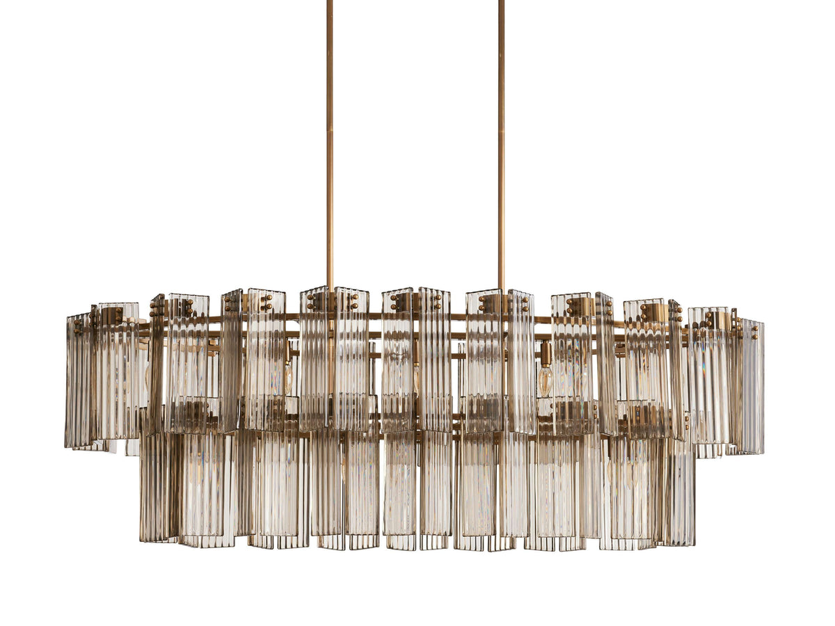 Delsie Grooved Glass Oval Chandelier