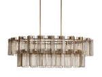 Delsie Grooved Glass Oval Chandelier