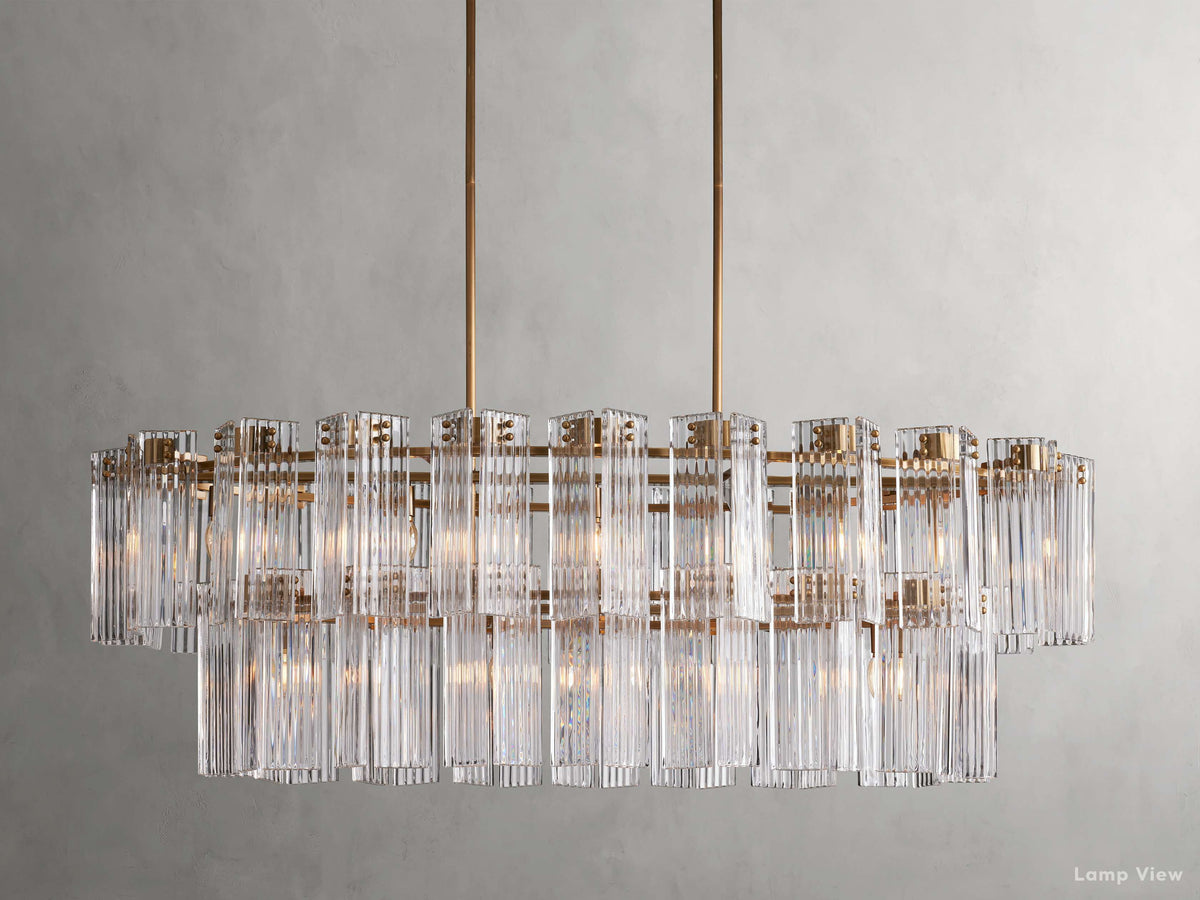 Delsie Grooved Glass Oval Chandelier