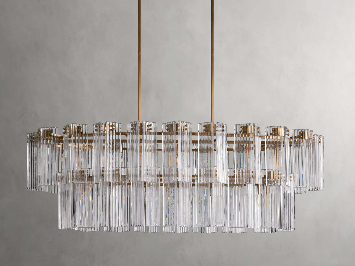 Delsie Fluted Striking Oval Chandelier