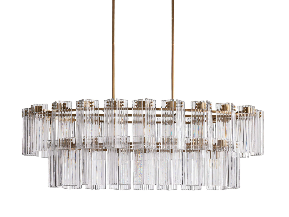 Delsie Grooved Glass Oval Chandelier