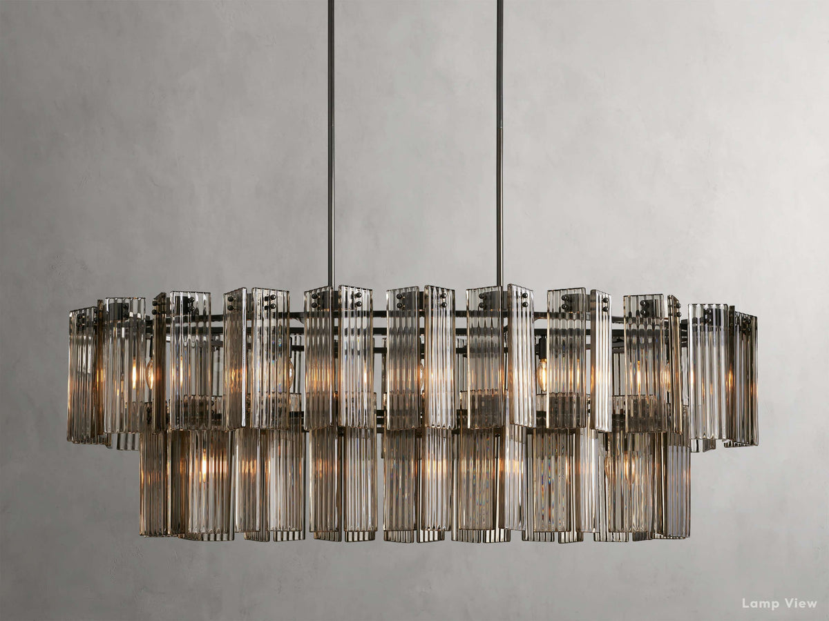 Delsie Fluted Striking Oval Chandelier