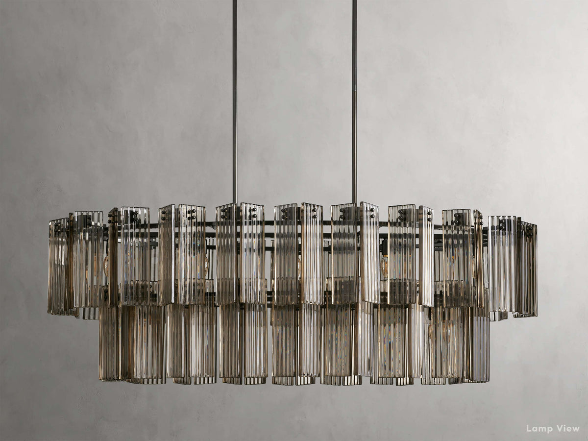 Delsie Grooved Glass Oval Chandelier