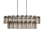 Delsie Grooved Glass Oval Chandelier