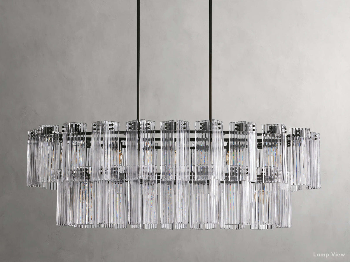 Delsie Fluted Striking Oval Chandelier