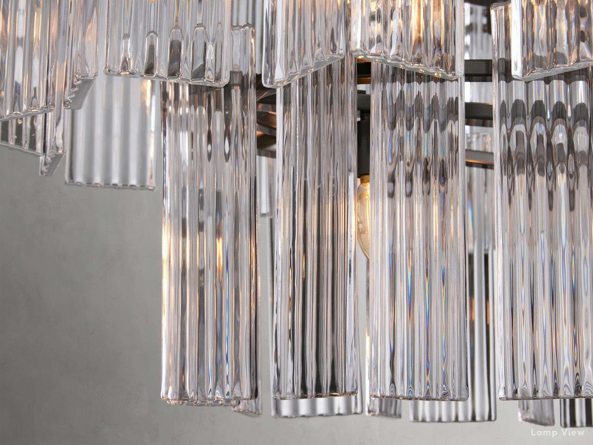 Delsie Grooved Glass Oval Chandelier