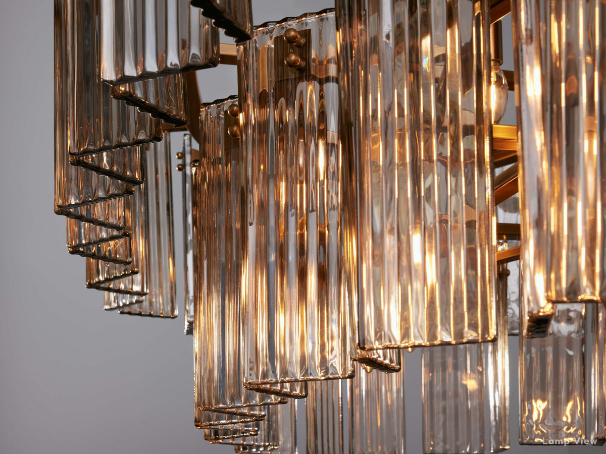 Delsie Grooved Glass Oval Chandelier