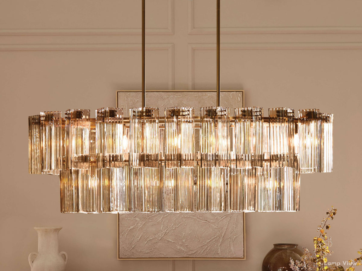 Delsie Fluted Striking Oval Chandelier