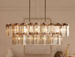 Delsie Grooved Glass Oval Chandelier