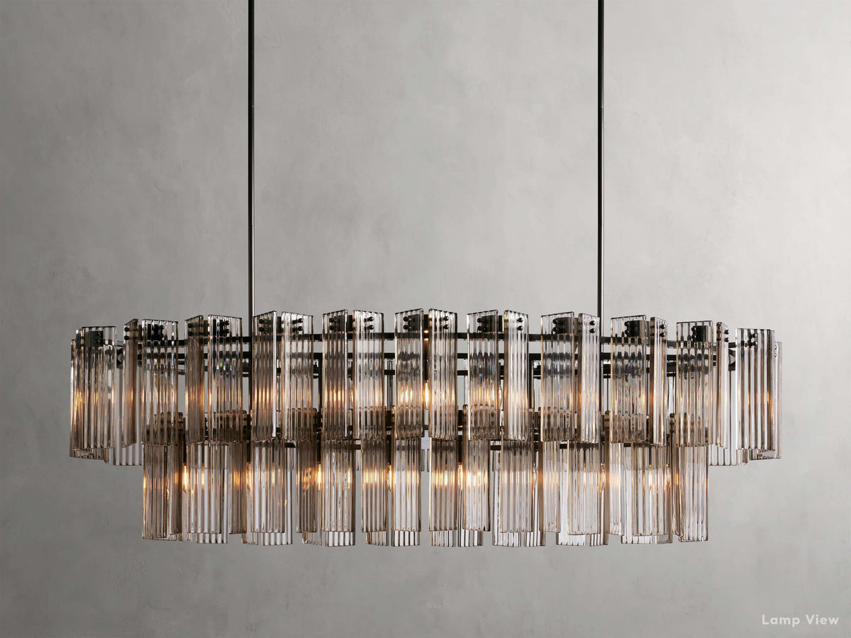 Delsie Grooved Glass Oval Chandelier