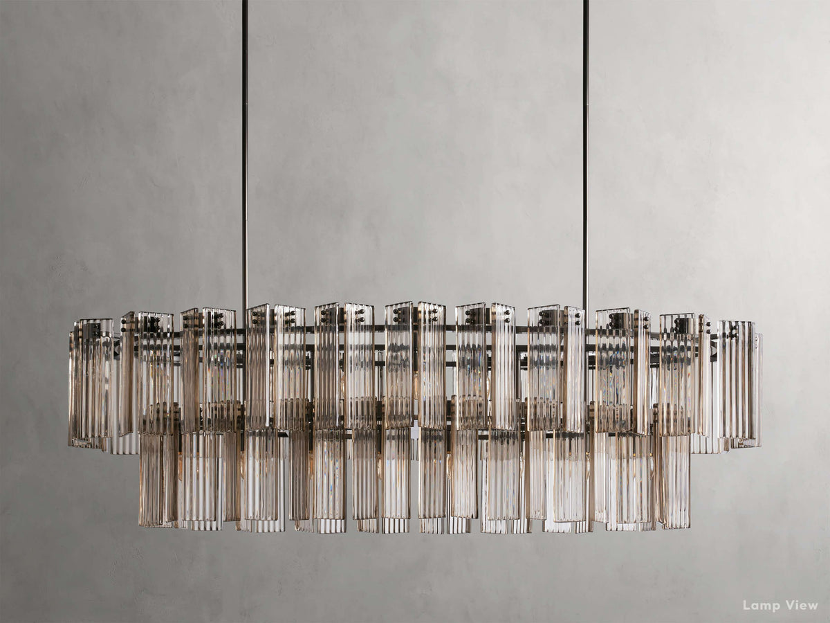 Delsie Grooved Glass Oval Chandelier