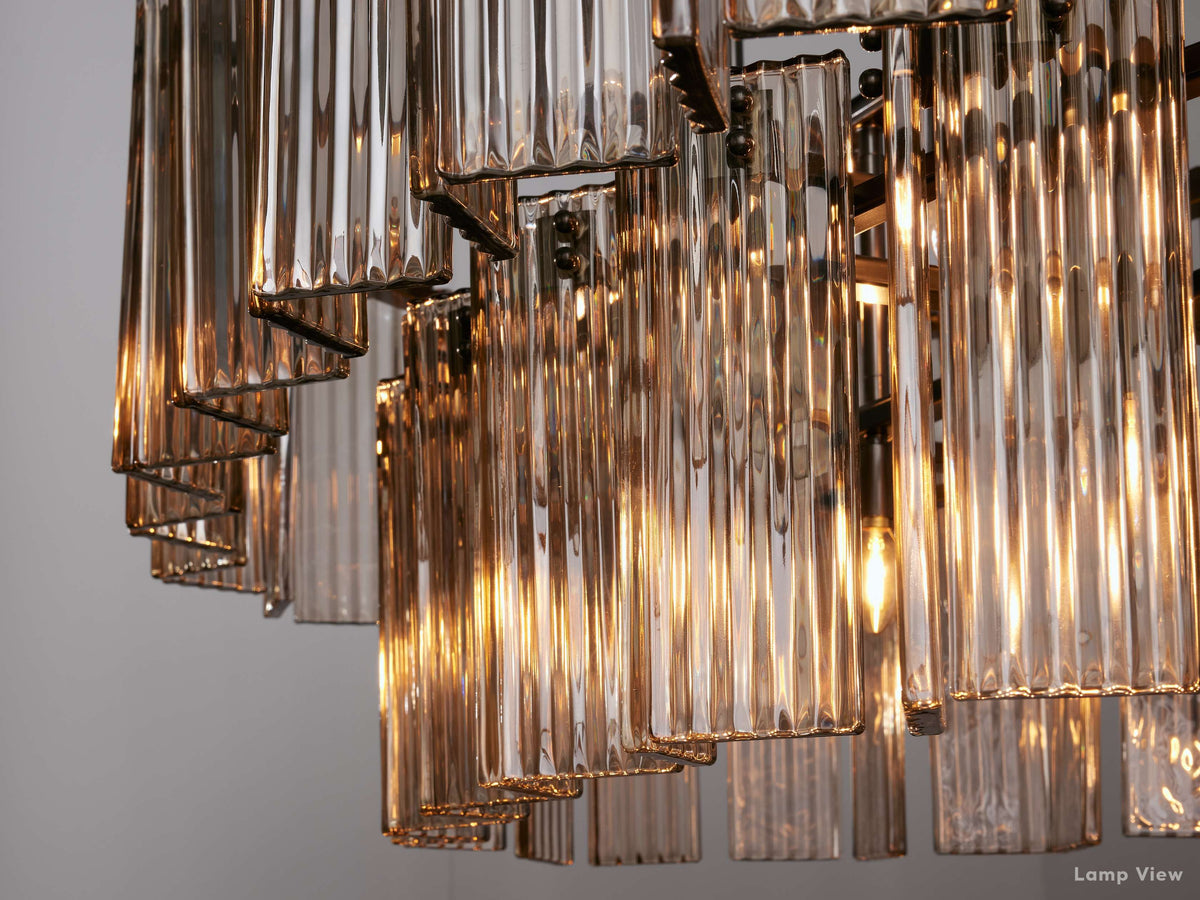 Delsie Fluted Striking Oval Chandelier