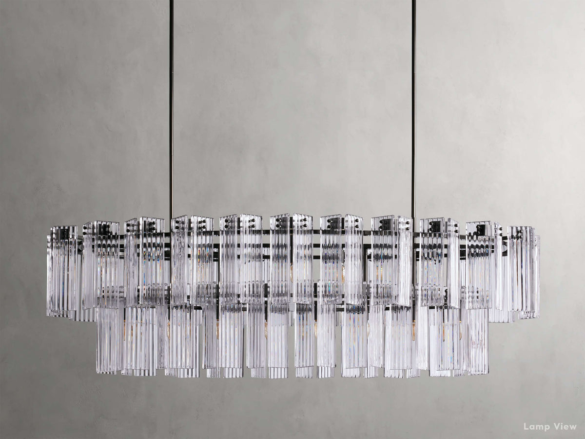 Delsie Grooved Glass Oval Chandelier