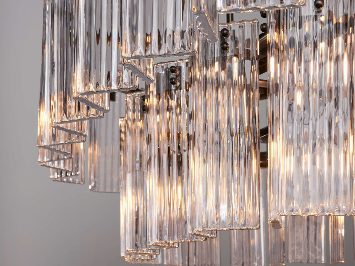 Delsie Grooved Glass Oval Chandelier