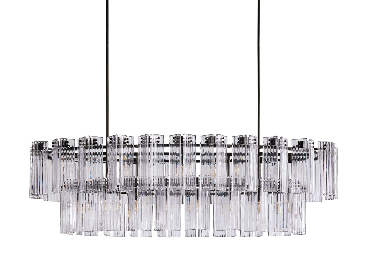 Delsie Grooved Glass Oval Chandelier