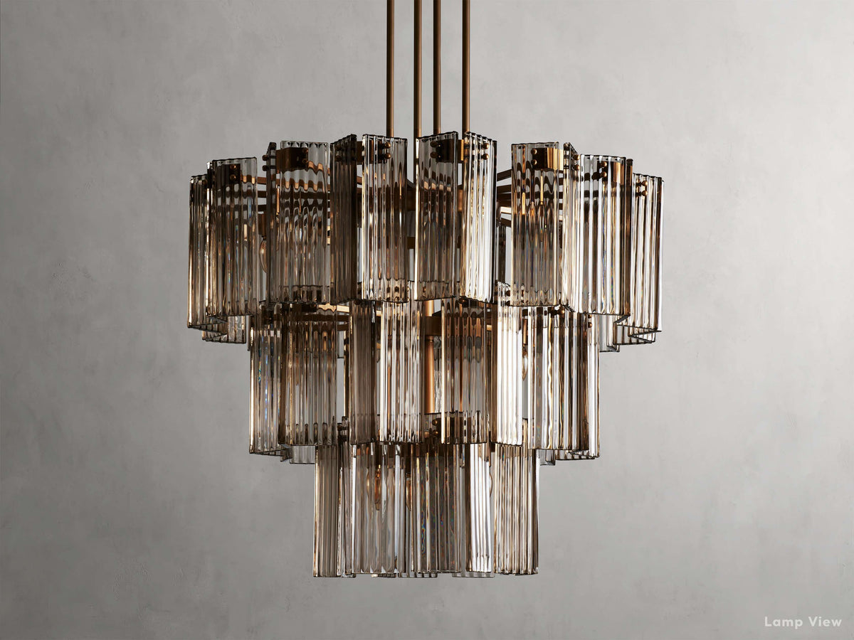 Delsie Grooved Glass Round Chandelier
