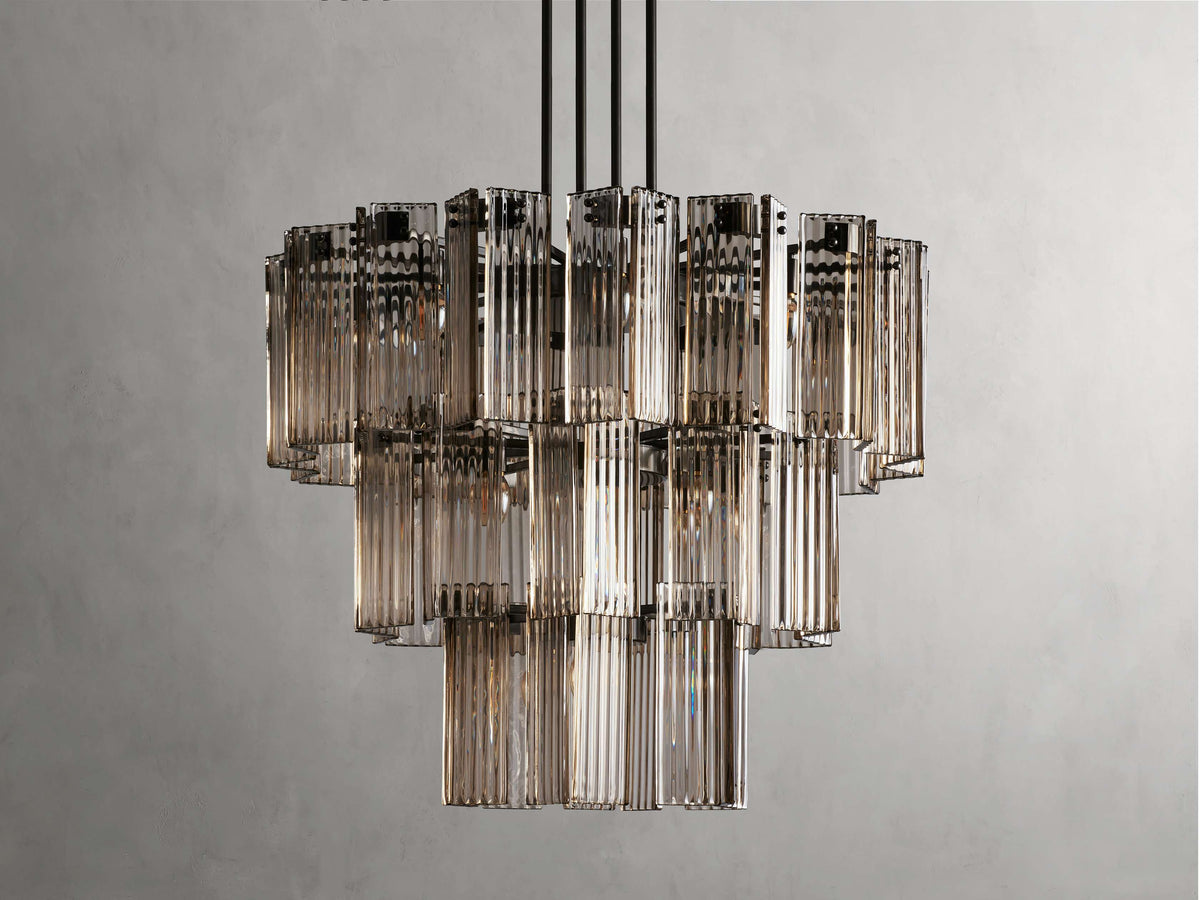 Delsie Grooved Glass Round Chandelier