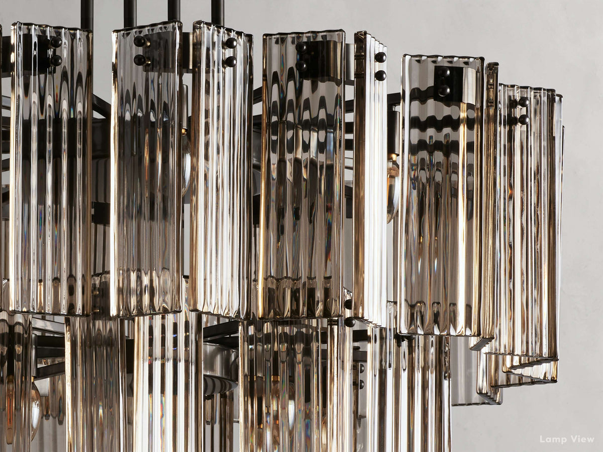 Delsie Grooved Glass Round Chandelier