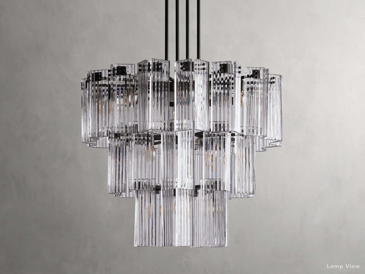 Delsie Grooved Glass Round Chandelier