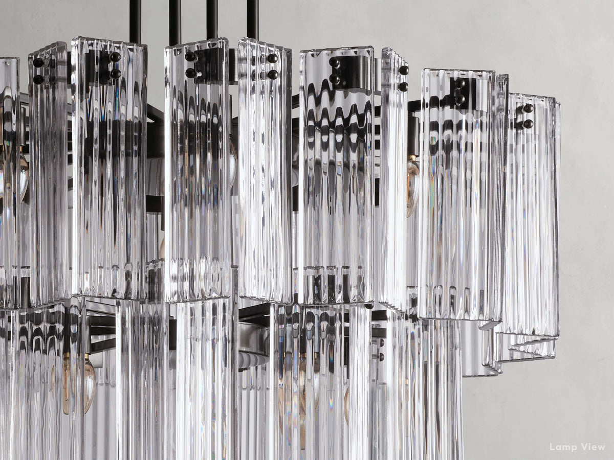 Delsie Grooved Glass Round Chandelier