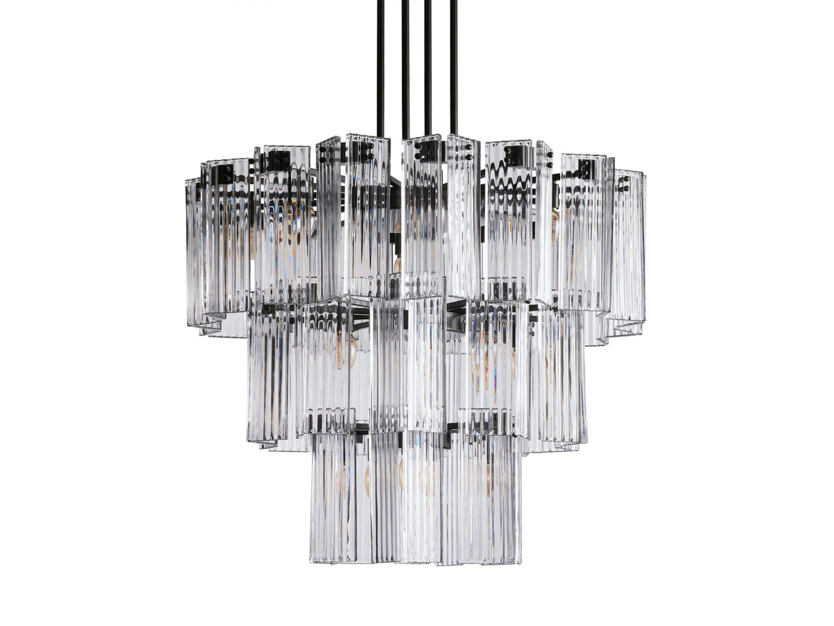 Delsie Grooved Glass Round Chandelier