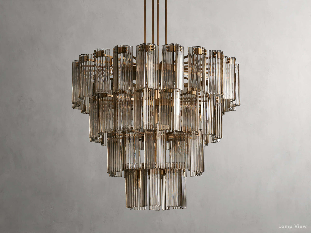 Delsie Grooved Glass Round Chandelier