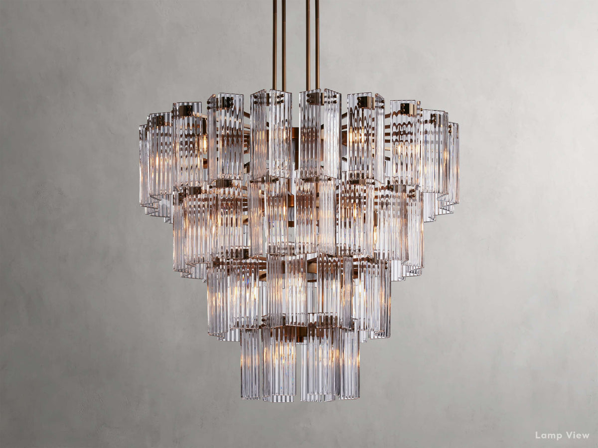 Delsie Grooved Glass Round Chandelier