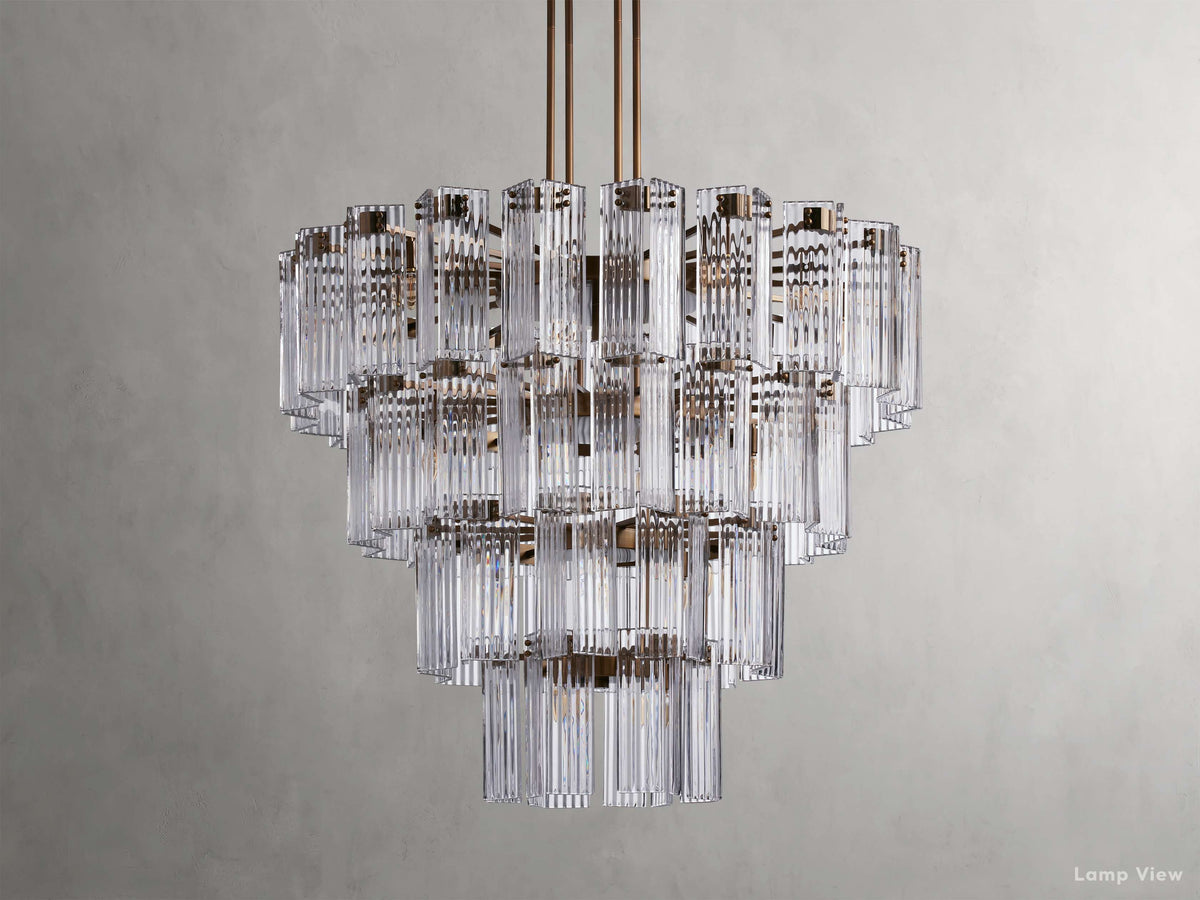 Delsie Grooved Glass Round Chandelier