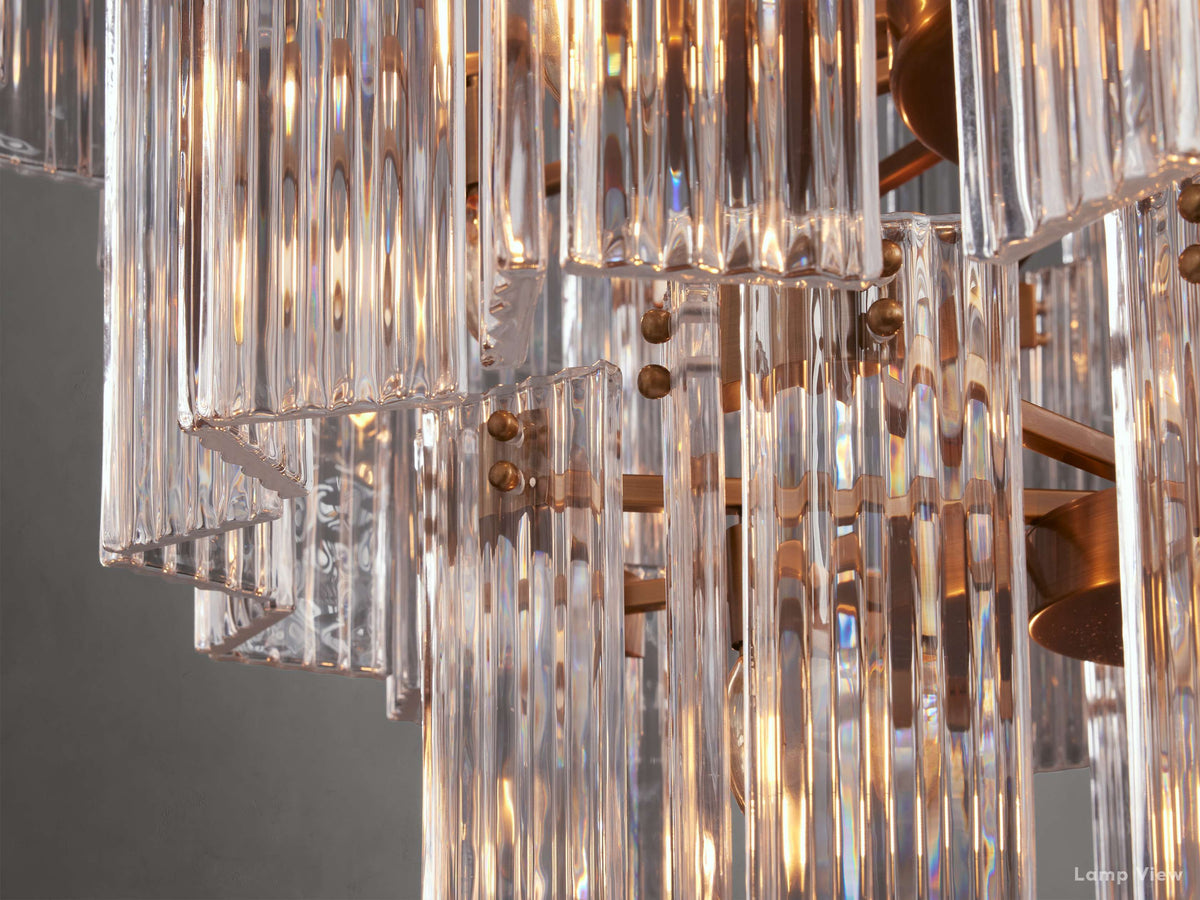 Delsie Grooved Glass Round Chandelier