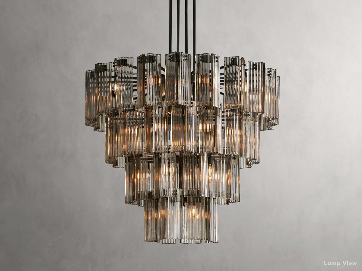 Delsie Grooved Glass Round Chandelier