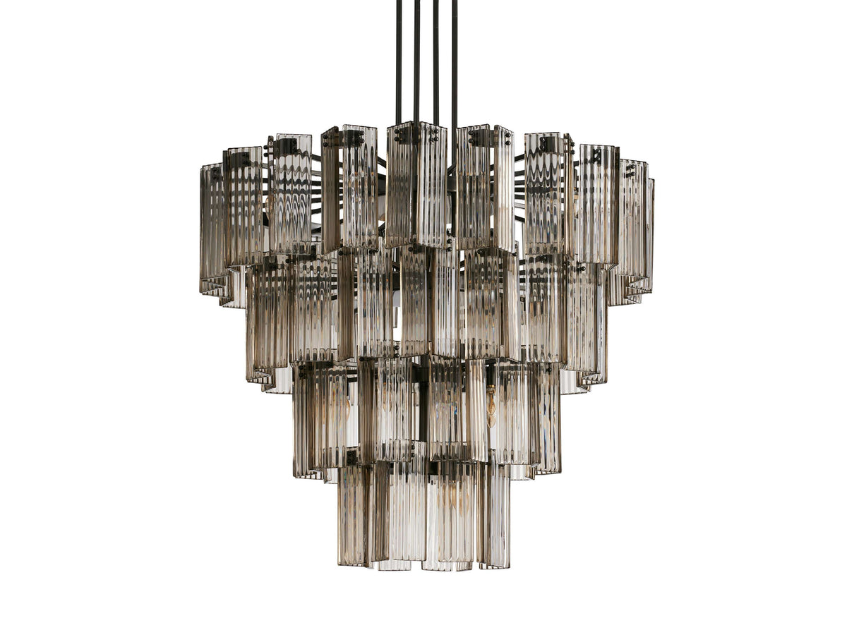 Delsie Grooved Glass Round Chandelier