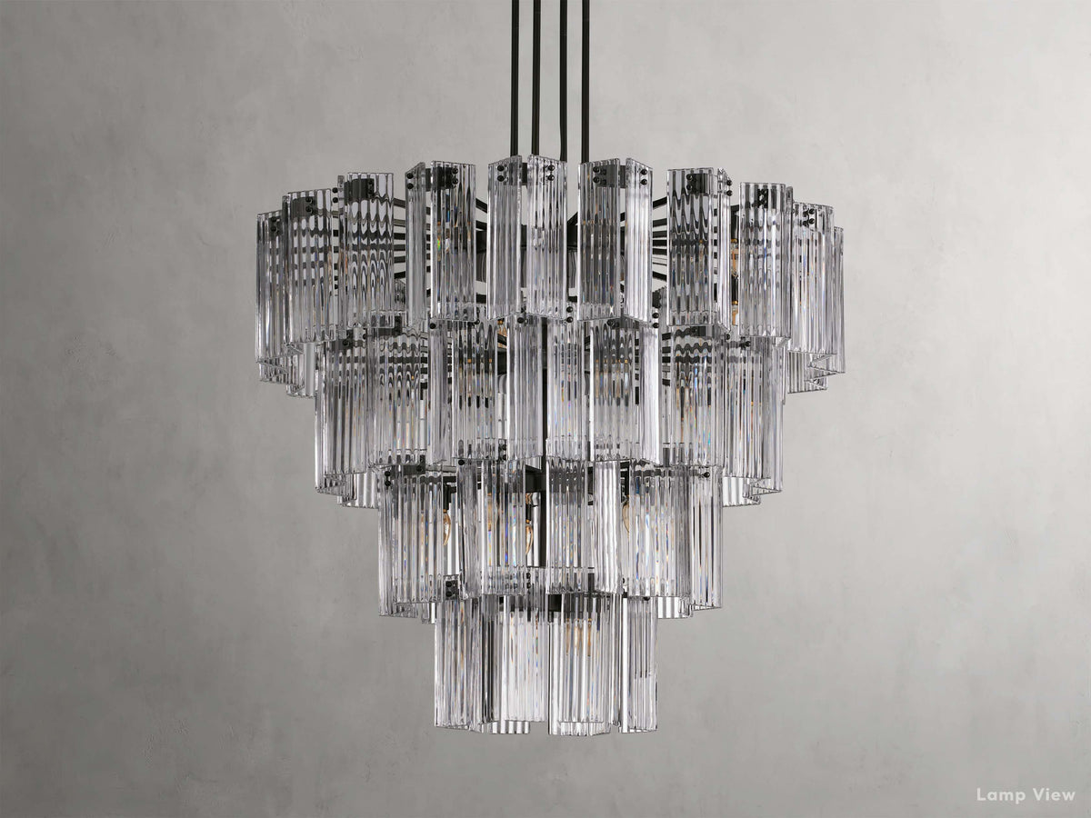 Delsie Grooved Glass Round Chandelier