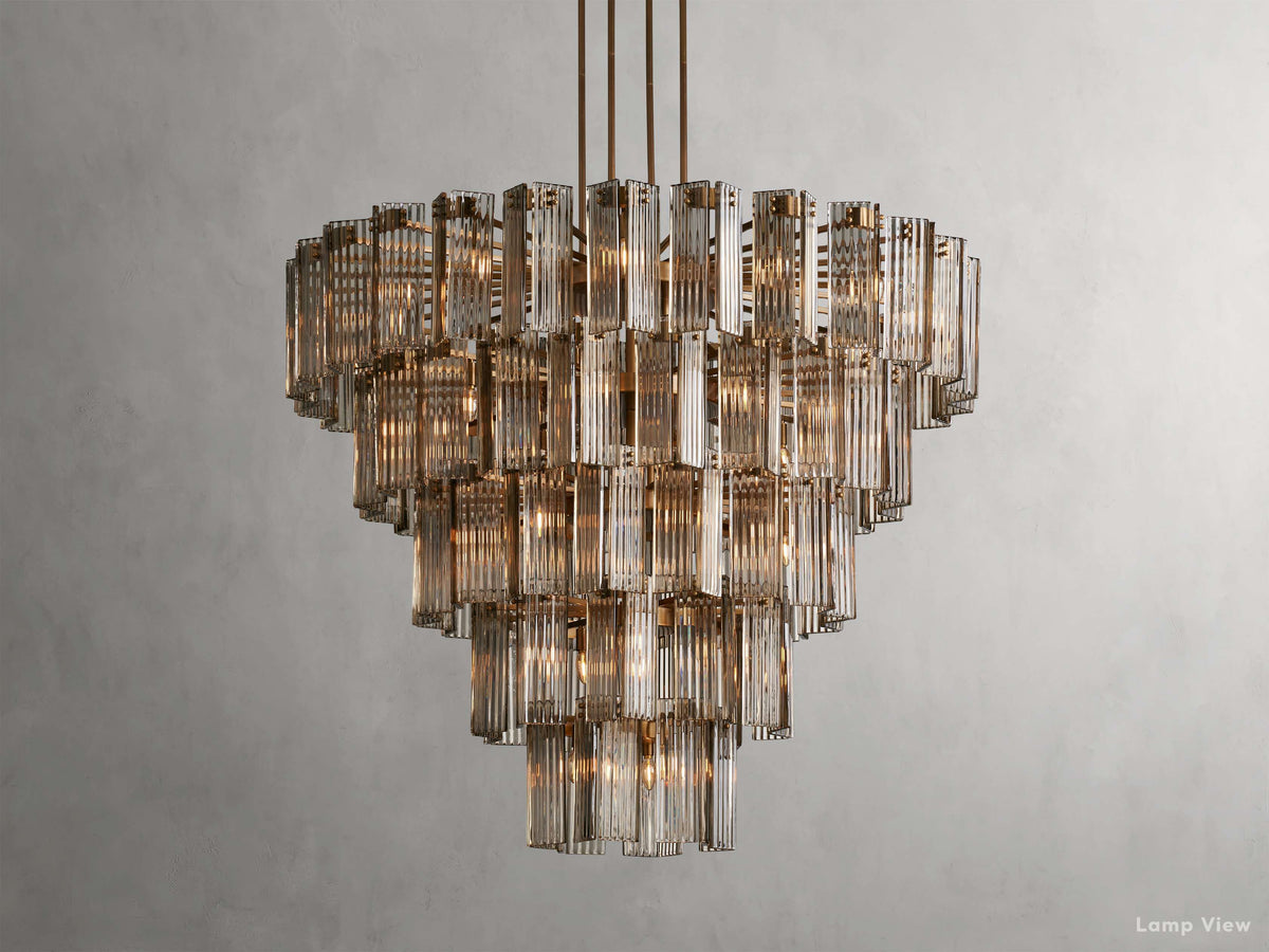 Delsie Grooved Glass Round Chandelier