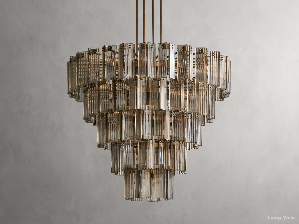 Delsie Grooved Glass Round Chandelier