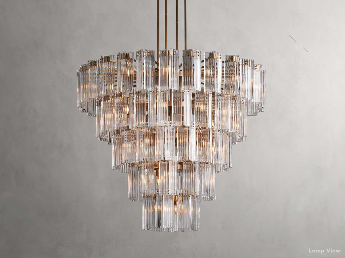 Delsie Grooved Glass Round Chandelier