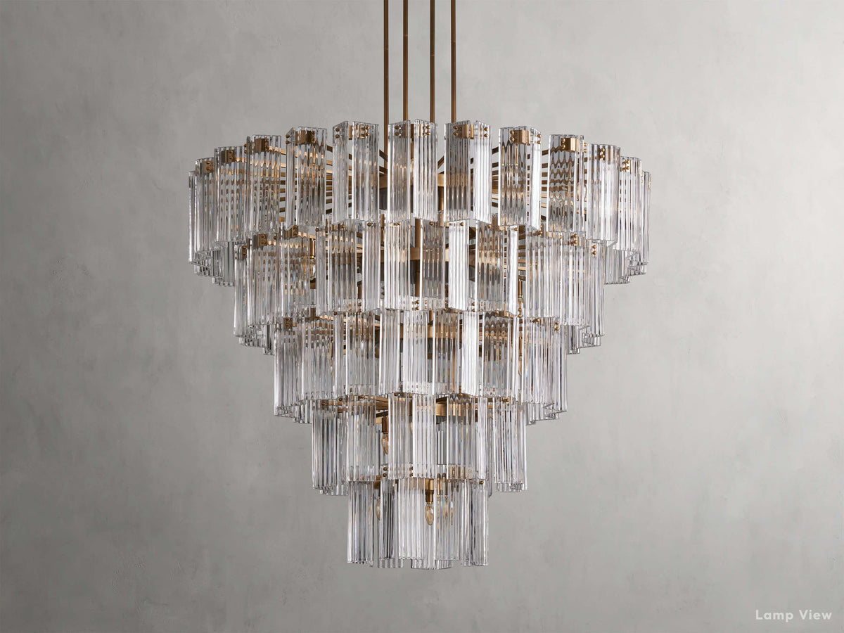 Delsie Grooved Glass Round Chandelier
