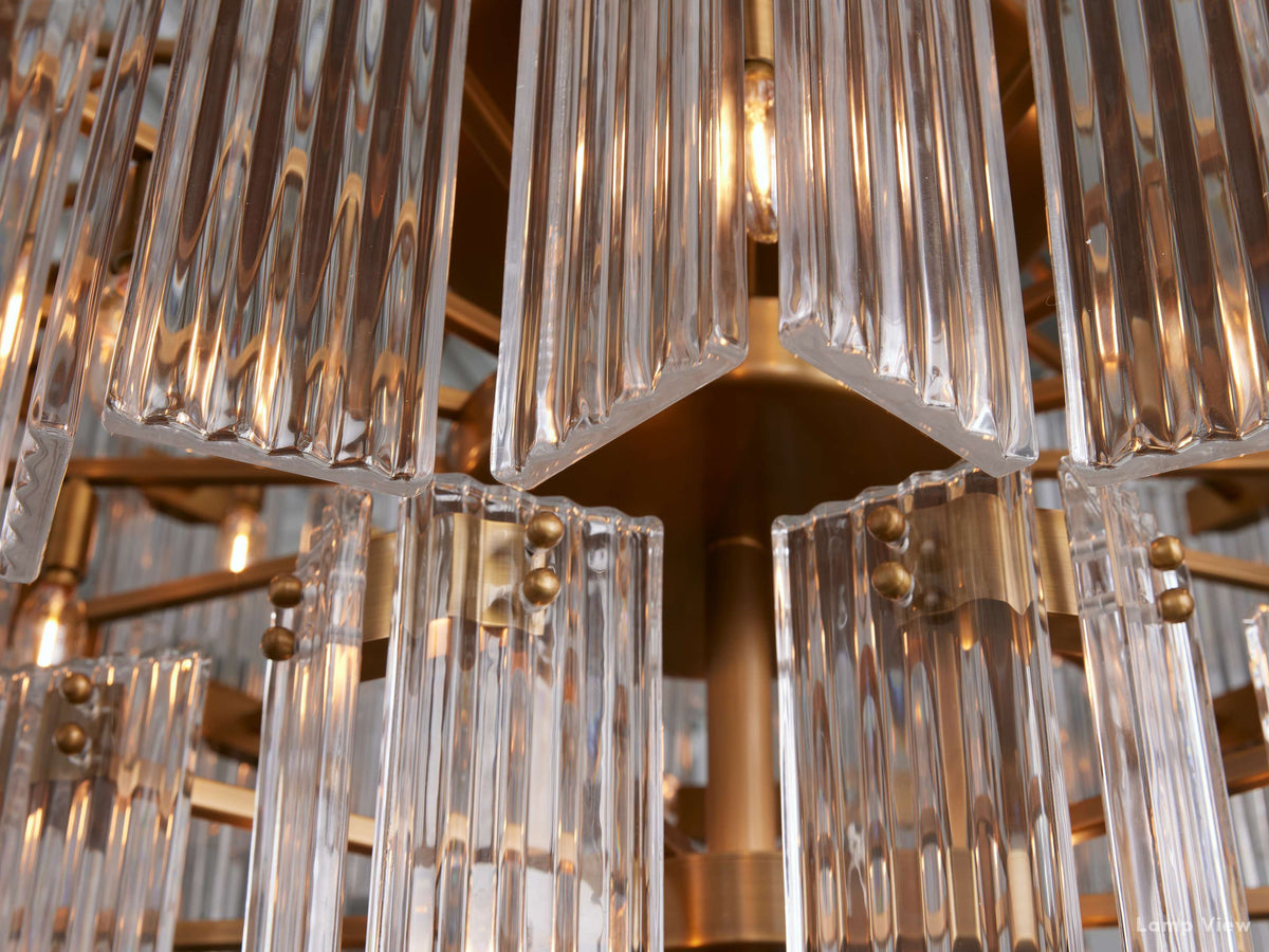 Delsie Grooved Glass Round Chandelier