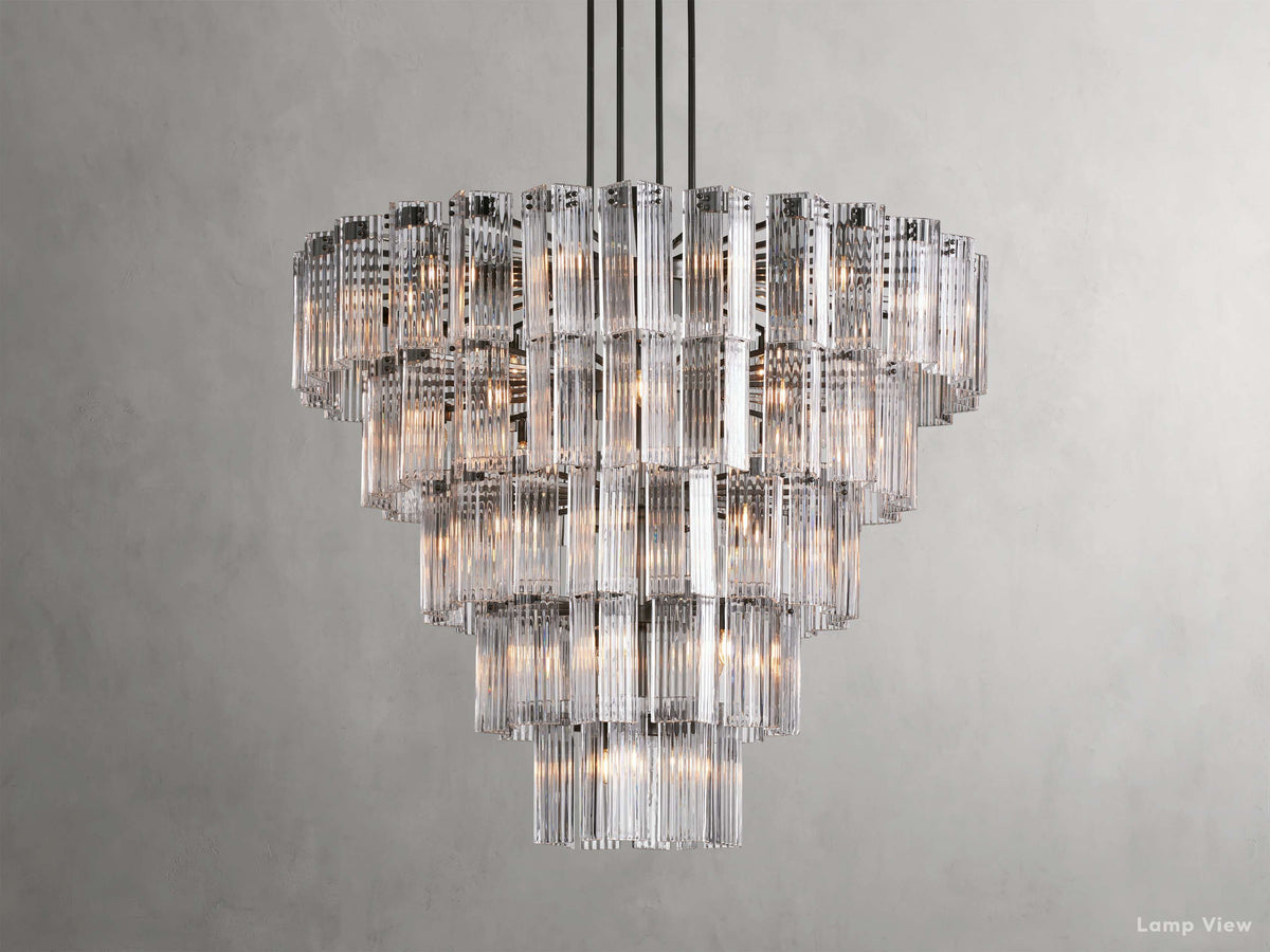 Delsie Grooved Glass Round Chandelier