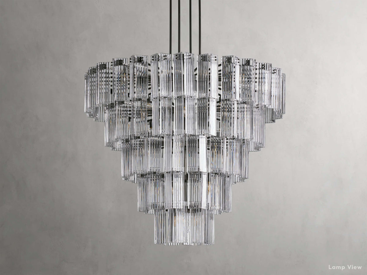 Delsie Grooved Glass Round Chandelier
