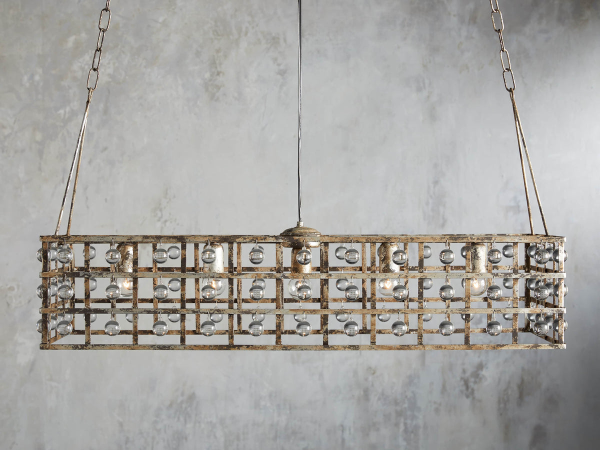 La Cage Mesh Crystal Rectangular Chandelier