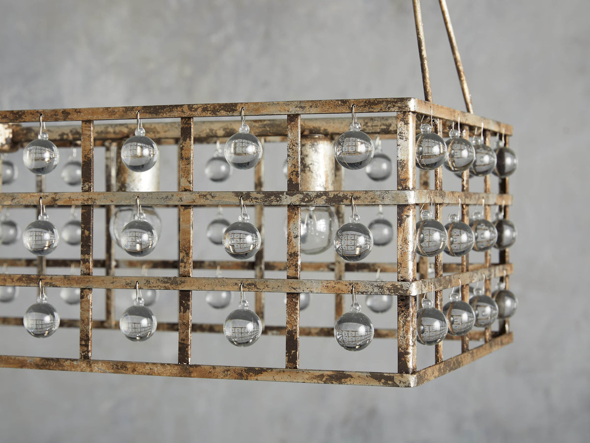 La Cage Mesh Crystal Rectangular Chandelier