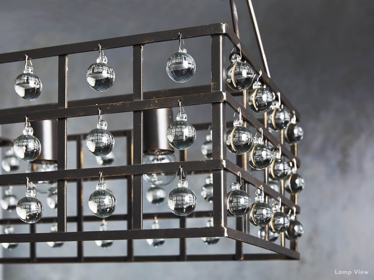 La Cage Mesh Crystal Rectangular Chandelier