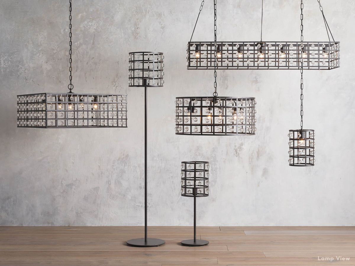 La Cage Mesh Crystal Rectangular Chandelier