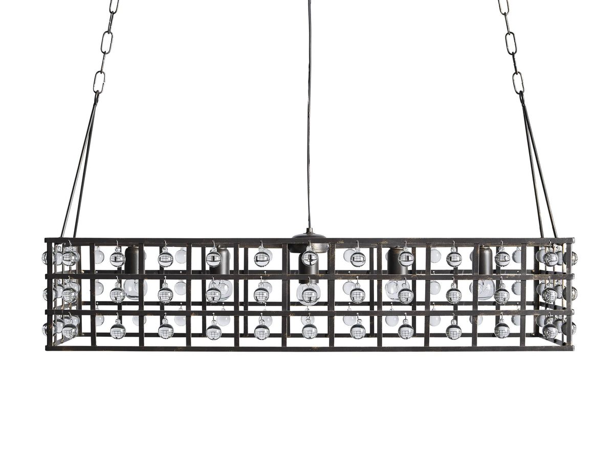 La Cage Mesh Crystal Rectangular Chandelier
