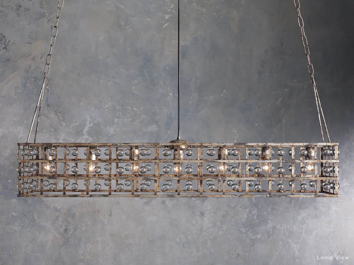 La Cage Mesh Crystal Rectangular Chandelier