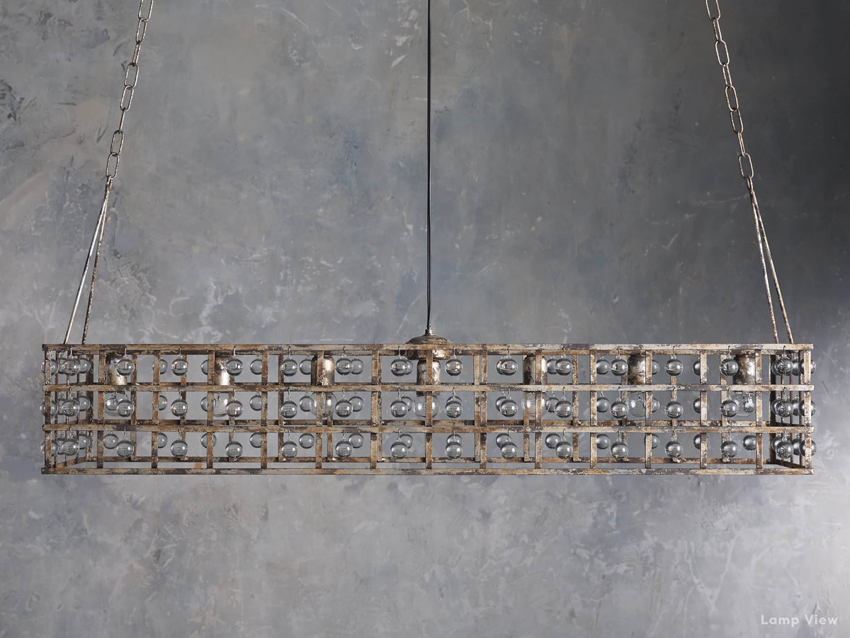 La Cage Mesh Crystal Rectangular Chandelier