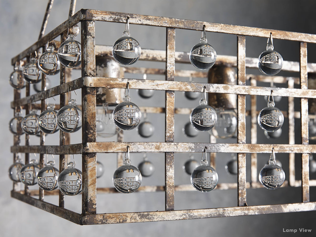 La Cage Mesh Crystal Rectangular Chandelier