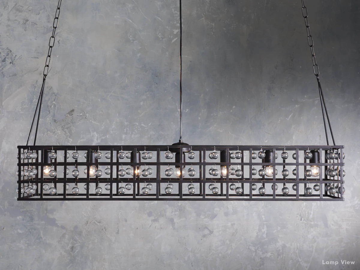 La Cage Mesh Crystal Rectangular Chandelier