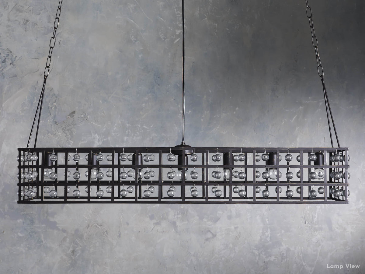 La Cage Mesh Crystal Rectangular Chandelier