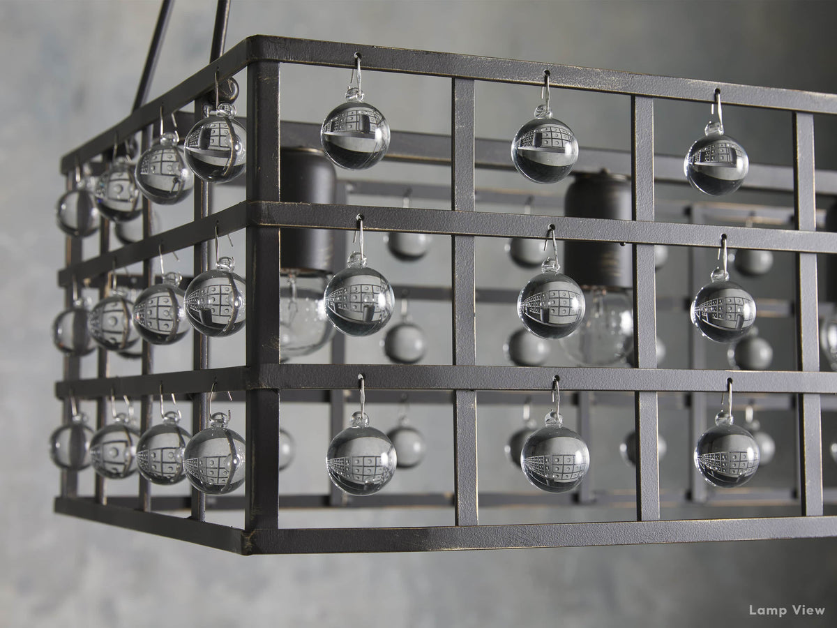 La Cage Mesh Crystal Rectangular Chandelier
